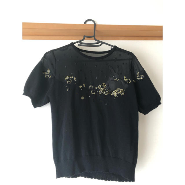 franche lippee(フランシュリッペ)のうさぎ柄刺繍綿ブラウス レディースのトップス(シャツ/ブラウス(半袖/袖なし))の商品写真