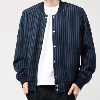 メゾンキツネ(MAISON KITSUNE')の新品 メゾンキツネ ストライプ ブルゾン(ブルゾン)