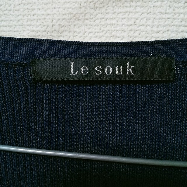 Le souk(ルスーク)の❤★SALE★LeSoukネイビー半袖カットソー  ★配送無料 レディースのトップス(Tシャツ(半袖/袖なし))の商品写真