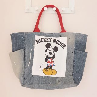 ディズニー(Disney)のハンドメイドバッグ デニムリメイクバッグ(バッグ)