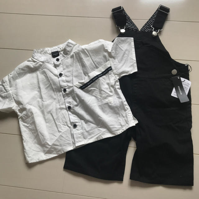 オーバーオール　半袖シャツセット　95cm キッズ/ベビー/マタニティのキッズ服男の子用(90cm~)(Tシャツ/カットソー)の商品写真