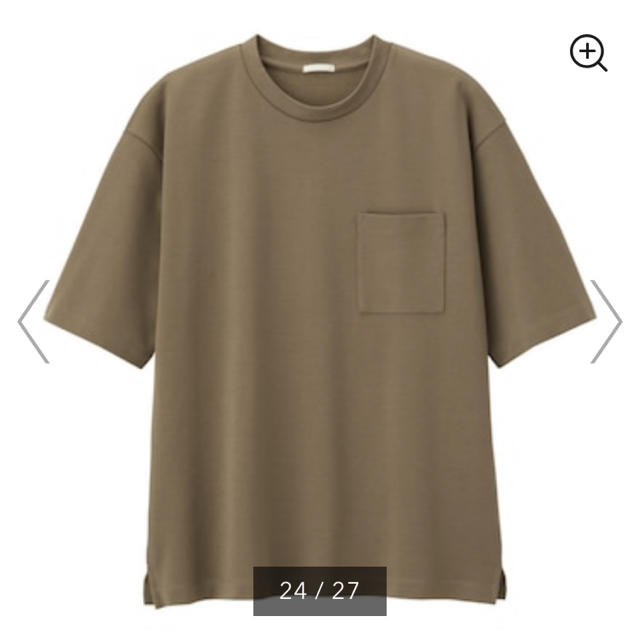 GU(ジーユー)のポンチクルーネックT 5分袖 メンズのトップス(Tシャツ/カットソー(半袖/袖なし))の商品写真