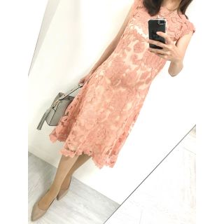 タダシショウジ(TADASHI SHOJI)の【美品✨】定価80,000円❤️タダシショウジ✨サイズ12✨総レースワンピース(ひざ丈ワンピース)