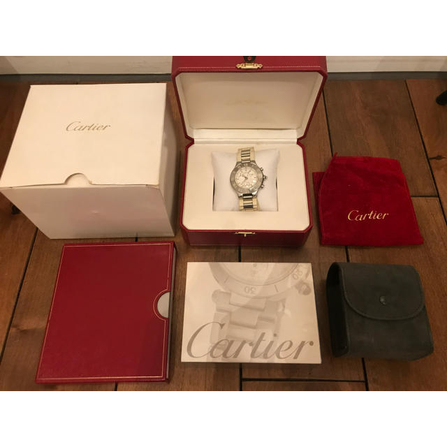 Cartier／カルティエ マスト21 クロノスカフ ラバーベルト 白22mm厚さ