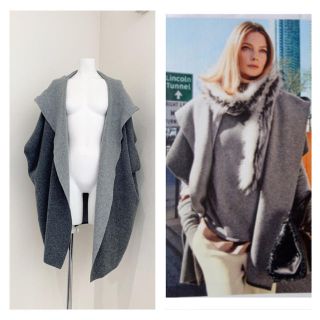 マックスマーラ(Max Mara)のMAXMARA STUDIO カシミヤブレンド  フーデッド　ケープ　羽織もの(ポンチョ)