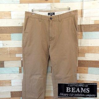 ビームス(BEAMS)の【BEAMS】 美品 ビームス チノパン ブラウン無地 綿100% サイズM(チノパン)