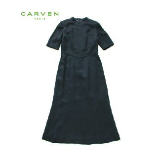 カルヴェン(CARVEN)のカルヴェン CARVEN■ブラックフォーマル ワンピース フレア ロング 半袖(ひざ丈ワンピース)