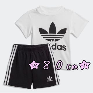 アディダス(adidas)の【新品】adidas アディダス トレフォイル 上下 セットアップ 80(Ｔシャツ)