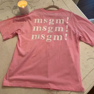 エムエスジイエム(MSGM)のMSGM ピンクTシャツ　バックプリント(Tシャツ(半袖/袖なし))