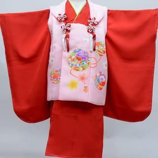 七五三 三歳 正絹 女児 被布着物フルセット 日本製 手染め NO27165(和服/着物)
