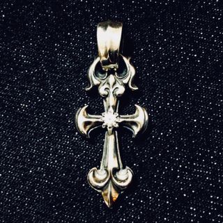 ビルウォールレザー(BILL WALL LEATHER)のBWL  LARGE SAILOR CROSS w/clear stone(ネックレス)