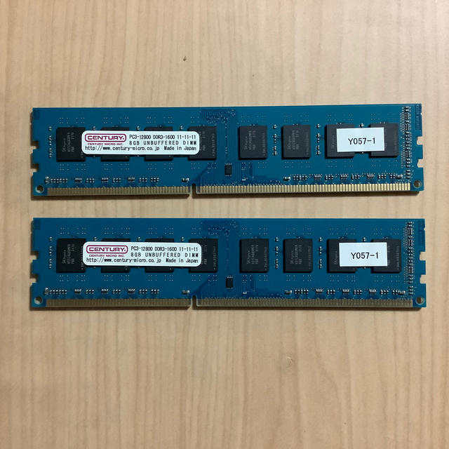 DDR3 デスクトップ用RAM 8GBx2