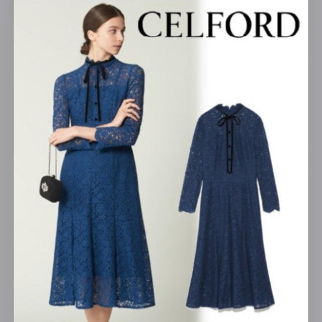 大人気!石原さとみ着用で入手困難】CELFORDボウタイレースワンピース 大人気!石原さとみ着用で入手困難】CELFORDボウタイレースワンピース