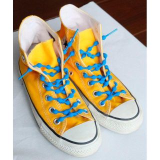 コンバース(CONVERSE)のコンバース ハイカット 黄色 キャタピラン付 23cm(スニーカー)