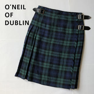 O'NEIL OF DUBLIN オニールオブダブリン ラップスカート 紺緑(ひざ丈スカート)