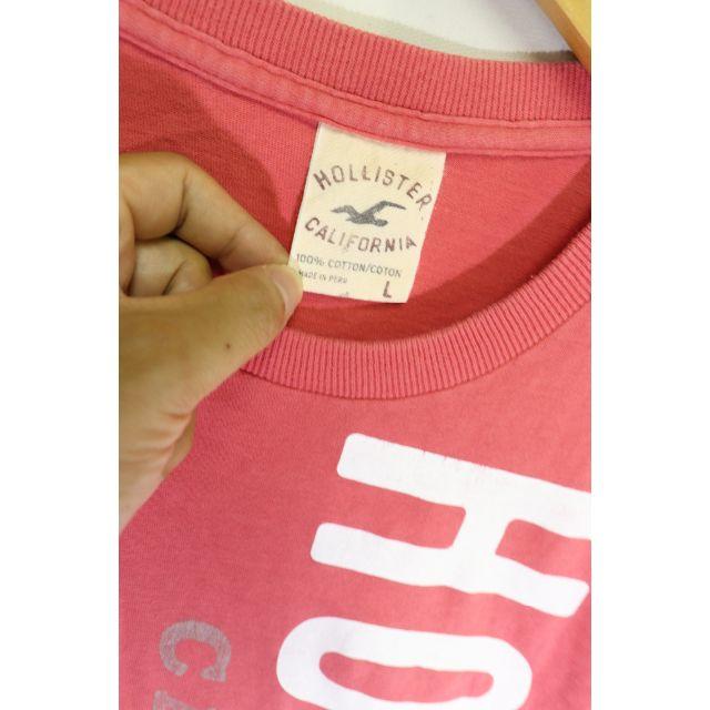 Hollister(ホリスター)のプロフ必読HOLLISTERピンクT/USA西海岸サーフデザイン良いL メンズのトップス(Tシャツ/カットソー(半袖/袖なし))の商品写真