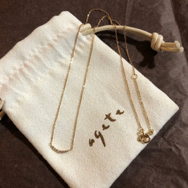 agete K10 ダイヤモンドネックレス(0.05カラット) 【安心発送
