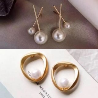 ピアス クロス　パール(ピアス)