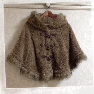 ファー付もこもこポンチョ＊送料込(ポンチョ)