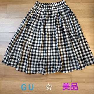 ジーユー(GU)のGU　コットンギンガムスカート(ひざ丈スカート)