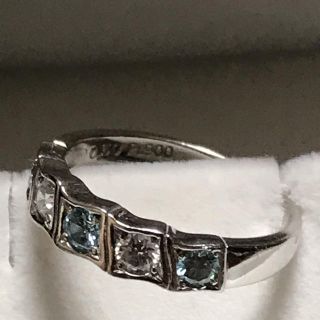 ホワイト&ブルーダイヤ 0.5ct  PT900(リング(指輪))