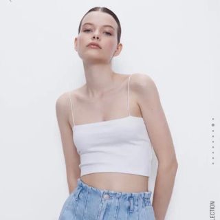 ザラ(ZARA)のZARA クロップド丈ストラップトップス(キャミソール)