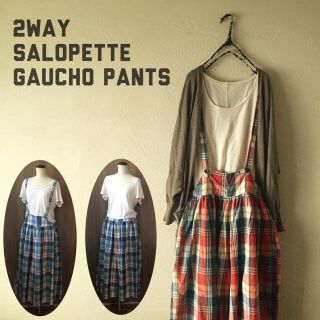 新品✨2way サロペットガウチョパンツ(カジュアルパンツ)