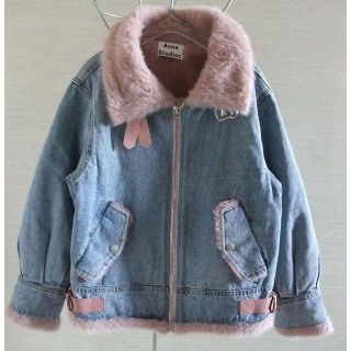 アクネ(ACNE)のACNE STUDIOS　ミンクベルベット　ライダース　デニムジャケット(Gジャン/デニムジャケット)