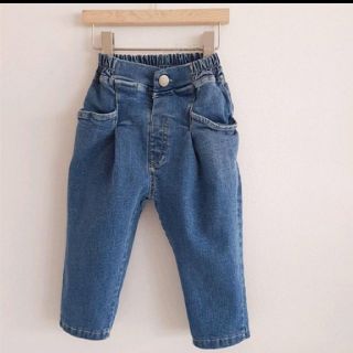 90 ブルー デニム パンツ ボトムス ビッグポケット サルエル　春夏秋冬(パンツ/スパッツ)