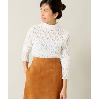 イエナ(IENA)の超美品LA BOUCLE ストレッチレースタートルネックプルオーバー(カットソー(長袖/七分))