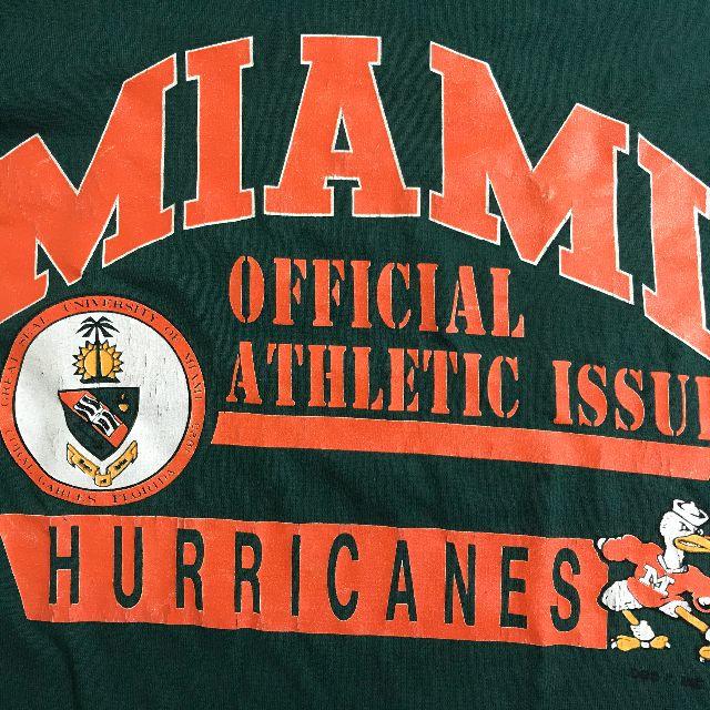 90's LOGO7 Miami Hurricanes フットボールシャツ メンズのトップス(Tシャツ/カットソー(半袖/袖なし))の商品写真