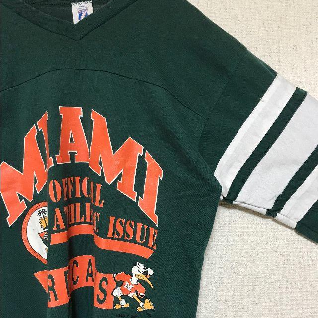 90's LOGO7 Miami Hurricanes フットボールシャツ メンズのトップス(Tシャツ/カットソー(半袖/袖なし))の商品写真