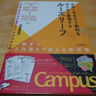 ガッケン(学研)のルーズリーフ参考書中１　５教科 中学１年生の５教科をまとめて整理するルーズリーフ(語学/参考書)