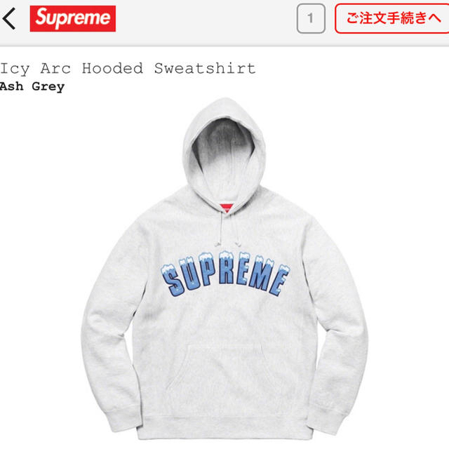 Suprem（20FW）/Icy Arc Hooded Sweatshirt