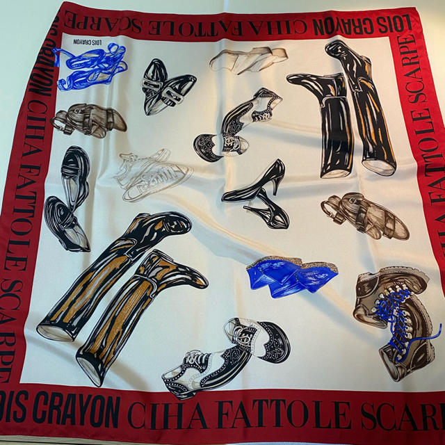 Lois CRAYON(ロイスクレヨン)のLois CRAYON   シューズ柄スカーフ レディースのファッション小物(バンダナ/スカーフ)の商品写真