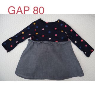 ベビーギャップ(babyGAP)のbaby gap ドット柄ワンピース 80サイズ(ワンピース)