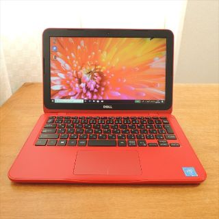 デル(DELL)のWindows10 Dell New Inspiron 11 レッド　ゼロスピン(ノートPC)