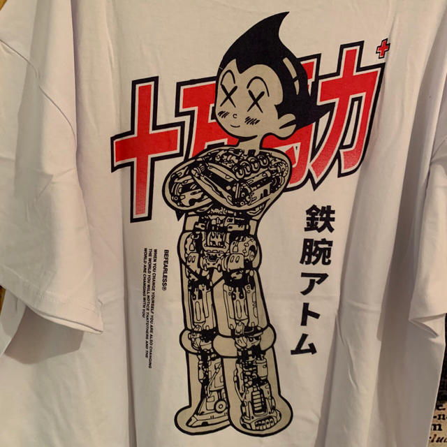 昭和レトロ アニメ 手塚プロ ギフ 包装 鉄腕アトム Tシャツ 十万馬力 ホワイト