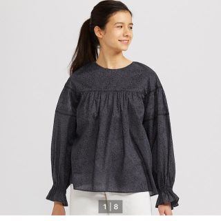 ユニクロ(UNIQLO)のUNIQLO アナ スイ ソフトコットンブラウス(DARK GRAY)(シャツ/ブラウス(長袖/七分))