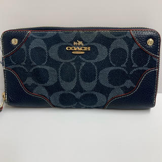 コーチ(COACH)のＣＯＡＣＨ　デニムレザー長財布(財布)