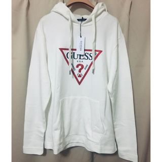 ゲス(GUESS)の新品未使用　GUESS ロゴ パーカー　ホワイト(パーカー)