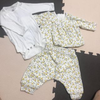 プチバトー(PETIT BATEAU)のPETIT BATEAU 長袖 ズボン 肌着セット(ロンパース)