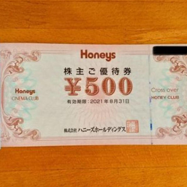 HONEYS(ハニーズ)のハニーズ　株主優待　6000円分 チケットの優待券/割引券(ショッピング)の商品写真