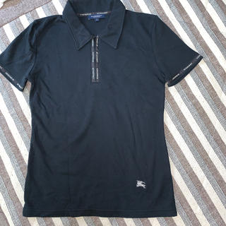 バーバリー(BURBERRY)の美品　バーバリーロンドン　半袖　黒　Ｌ　ホースマーク　(ポロシャツ)