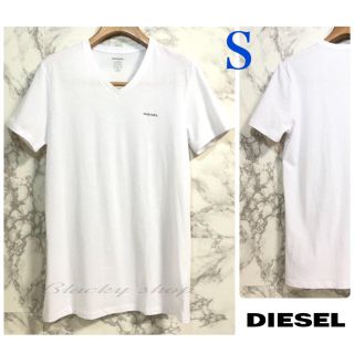 ディーゼル(DIESEL)の【2枚セット】未使用 ディーゼル Tシャツ ロゴ Vネック 白 S ワンポイント(Tシャツ/カットソー(半袖/袖なし))