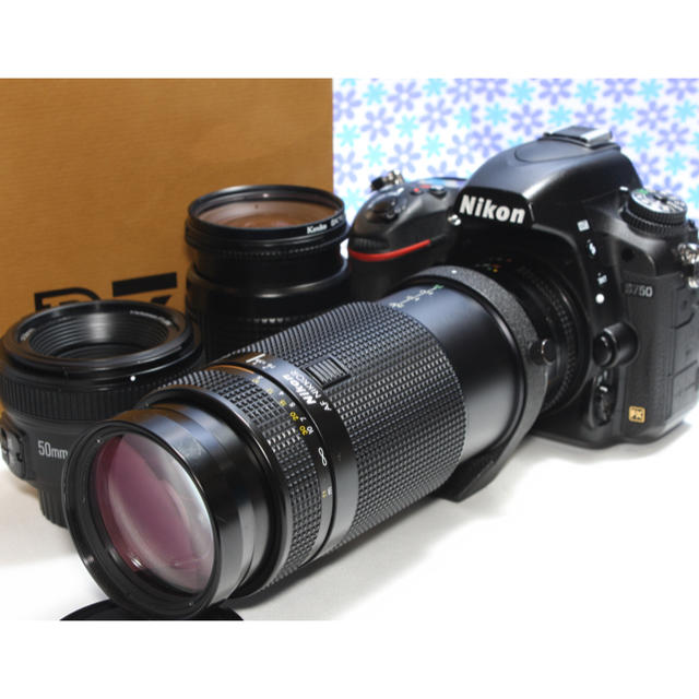 スマホ/家電/カメラ極美品❤️Nikon D750 トリプルレンズセット❤️標準＋望遠＋単焦点❤️