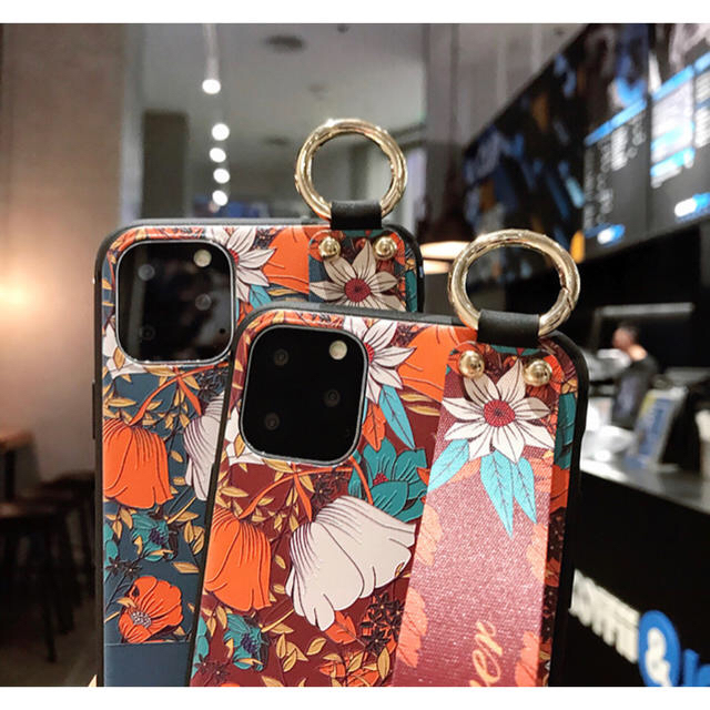 iPhone  11  pro ケース　カバー　ストラップ　花柄 スマホ/家電/カメラのスマホアクセサリー(iPhoneケース)の商品写真