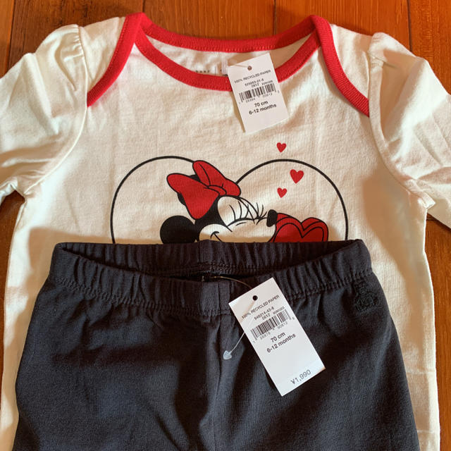 babyGAP(ベビーギャップ)の新品☆babygap☆ミニー柄ロンパース＆レースレギンス☆70㎝ キッズ/ベビー/マタニティのベビー服(~85cm)(ロンパース)の商品写真