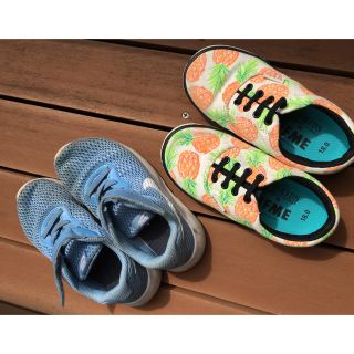 ナイキ(NIKE)の美品✨FOキッズ18センチと中古NIKEスニーカー17センチ相当　サックスブルー(その他)