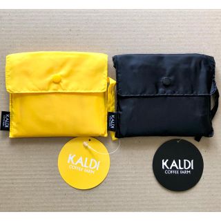 カルディ(KALDI)のKALDI カルディ エコバッグ　ブラック＆イエロー　2色セット(エコバッグ)